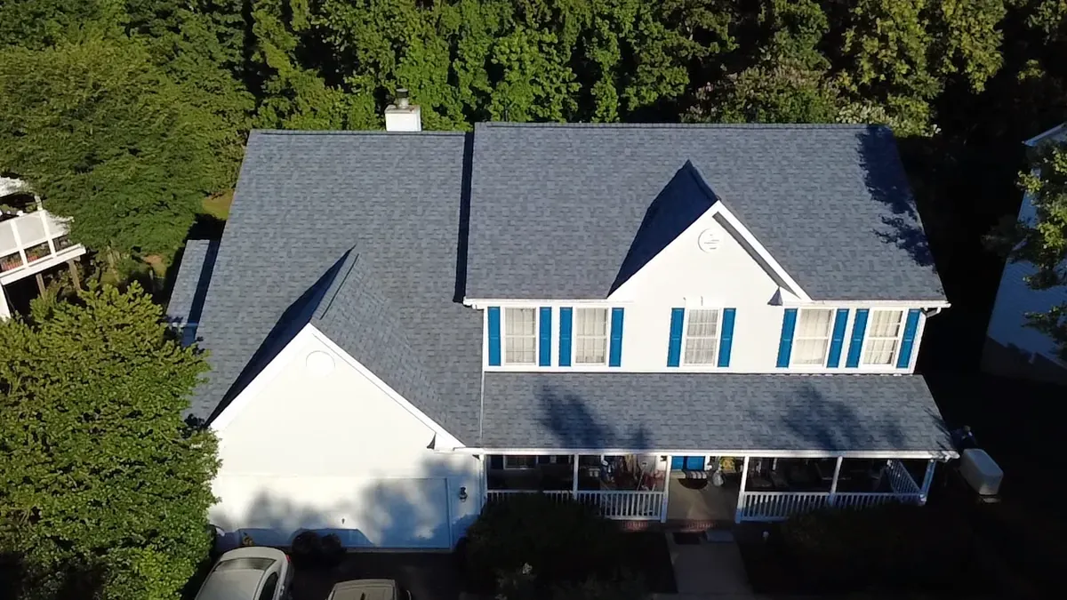 Home with freshly replaced architectural shingle roof