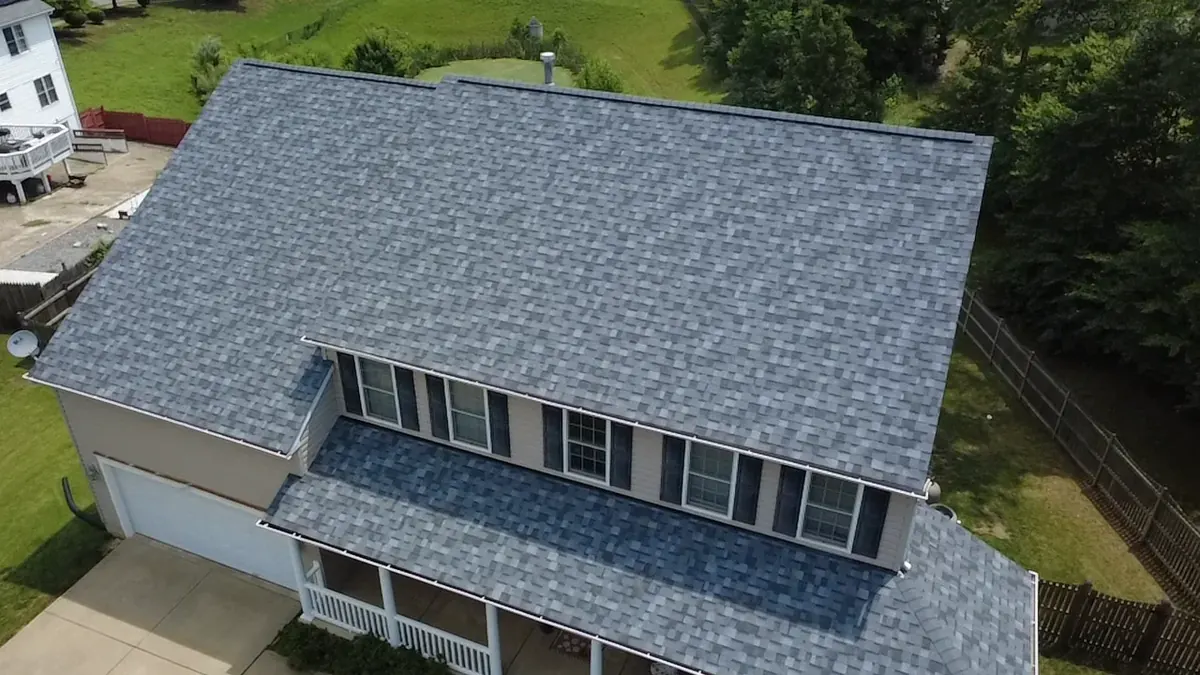 Townhome with newly installed shingle roof